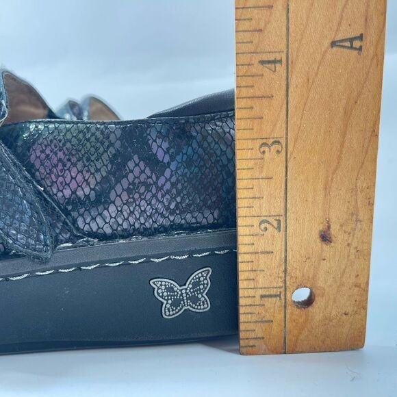 Alegria rainbow Clog Shoes Leather Round Toe Snakeskin Low Heels Multicolor 39 - Picture 13 of 15